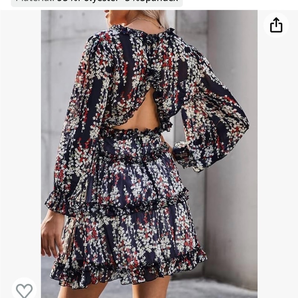 Open Back Floral Dress - Picture 2 of 7
